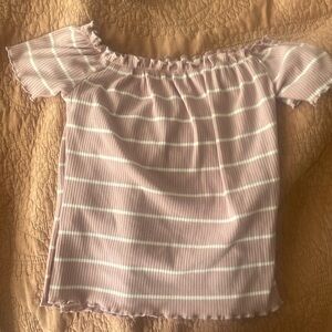 pink off shoulder crop top